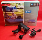 091-13-0070 Embark New Air Bed Mattress Single High Queen Blue W Electric Pump Camping 490911300700