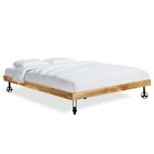 294405 Vidaxl Double Bed Frame Solid Rough Mango Wood Bedroom Furniture