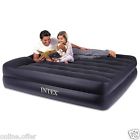 733281502528 Intex Airbed Black Queen Camping Matress Portable Built-in Pillows Electrc Pump