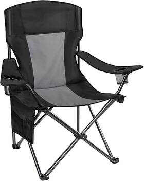 Abba Patio 842880179649 Asteroutdoor Camping Folding Chair 25in X 21.6in 43in Black And Gray