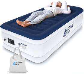 Active Era 691039614995 Luxury Twin Size Air Mattress Single - Elevated Inflatable Bed &