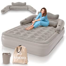 Adreno 198715813388 Air Mattress Queen With Built In Pump And Headboard - Thick Mattres