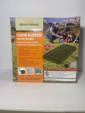 6049-13 Adventuridge Twin Size Air Mattress With Pump 74 Inch X 39 8.5 Brand New