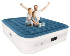 Aerobriz Inc. 850069499167 Air Mattress 18 Inch Raised Inflatable Bed With Built-in King Ocean Blue/white