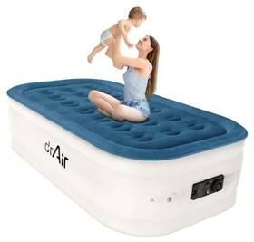 Aerobriz Inc. 850069499198 Twin Air Mattress 18 Inch Raised Inflatable Bed With Built-in Pump Waterproof