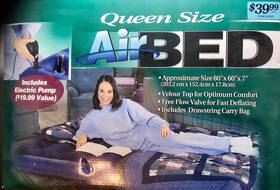 Airbed 049022126619 Inflatable Queen Size Flocked Mattress With Electric Pump And Carry Bag