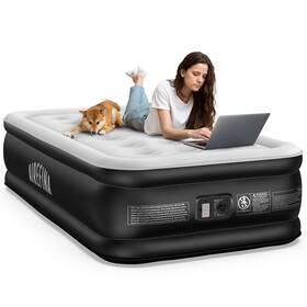 Af-a09 Airefina Twin Air Mattress With Built-in Pump Raised For Guests Home 18 Inch Blow Up Matt