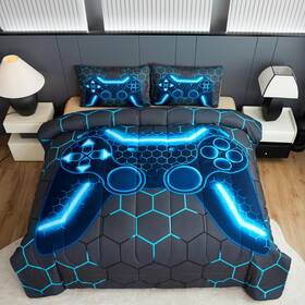 Gamer-13 Akkialla Gaming Twin Size Bedding Set For Kids Boys Girls And Teens Game Cont