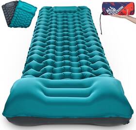 Rxzuo-51 Aksoul Camping Sleeping Pad With Pillow Extra Single Classic Peacock Blue
