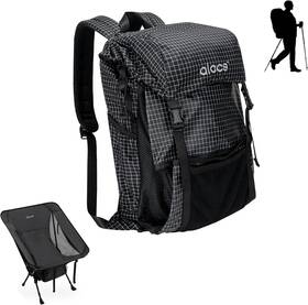 Of-17-1 Alocs 3-in-1 Hiking Camping Backpack Chair With Trekking Poles Black