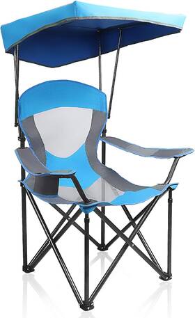 Alpha Camp 720355876463 Heavy Duty Canopy Lounge Chair Sunshade Hiking X-large Royal Blue