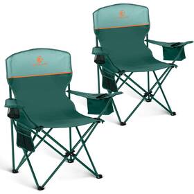 E01cc-804-2-ac Alpha Camp Camping Chairs 2 Pack Heavy 3ft 1.5 Inch X 2ft 2.5 Green