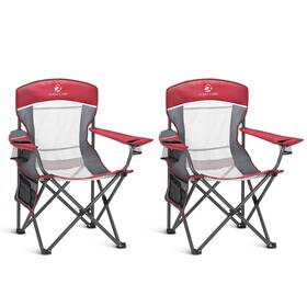 E01cc0101002-p Alpha Camp 2pc Oversized Mesh Back Camping 24.4 Inch X 40.5 Red-2pc