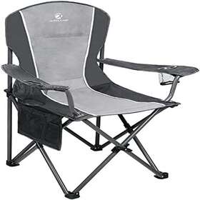 E01cc010100301 Alpha Camp Oversized Camping Folding Chair Heavy Duty X-large Black Grey