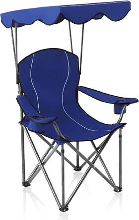 E01cc070100502 Alpha Camp Chairs With Shade Canopy Chair Folding Camping X-large Blue