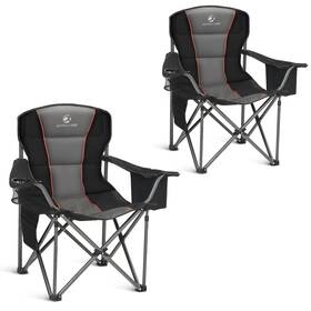 Alpha Camp E01cc401-bk-2-ac Oversized Camping Chairs 500 Lbs Capacity Fully Padded 2pc Black