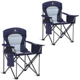 Alpha Camp E01cc403-nb-2 Heavy Duty Camping Chair 500 Lbs Capacity Oversized 2pc Blue-2pc