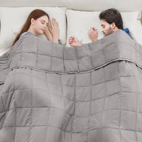 8087-20 Anfie Weighted Blanket King/queen Size For Adults 80 Inch X87 20lbs Grey Cool