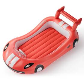 Angel Sar 744110564655 Red Portable Kids Air Mattress With Sides And Hand Pump Toddler Travel Bed For