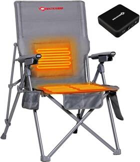Xy-8129 Antarctica Gear Pro Heated Camping Chair With 12v 16000mah Battery Pack Grey