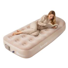 Anytrip 658848412037 Twin Air Mattress Portable Inflatable Blow Up Plus Pillow With Built