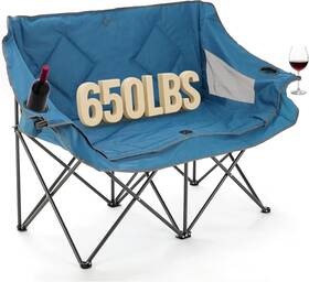Kks0269u Arrowhead Outdoor Portable Folding Double Duo Camping Chair Loveseat With Blue