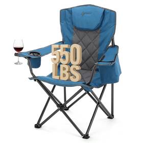 Kks0273u Arrowhead Outdoor Portable Deluxe Folding Camp Quad Chair Standard Blue