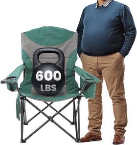 Kks0332u Arrowhead Outdoor Xxl Folding Padded Camping Chair Double Extra Large Green