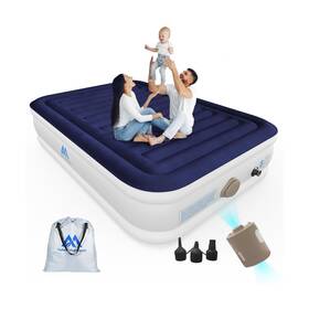 Fm1102 Aubor Mentech Queen Air Mattress With Built In Pump 18ftft Luxury Comfort Inflatable Mattres