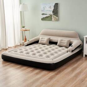 Avenli 711181318982 King Size Air Mattress Blow Up Bed With Inflatable Headboard And Pillows