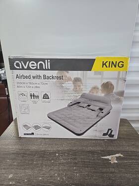 Avenli 744110712810 Airbed With Backrest King Open Box