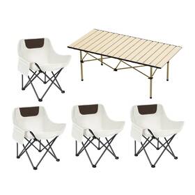 Ae-4-15 Axiona Elements Portable Outdoor Camping Set Square End 37 Inches White
