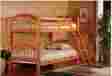 B125h Arched Bunk Beds Twin Over Oak Finish Wood For Kids Wooden Bedroom Furniture 029986313522