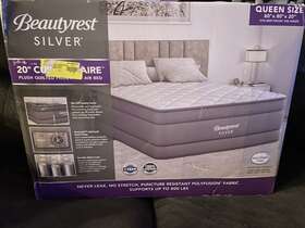 Beautyrest 612650142681 New Silver 20 Inch Cushion Aire Queen Air Mattress With Built In Pump