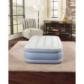 Beautyrest 612650633561 Hi Loft Raised Air Mattress With External Pump - Blue Twin