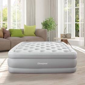 Br1917db Beautyrest Air Mattress 16 Inch Full-size With Carrying Case A/c Pump Plastic Gray