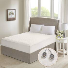 Br55-0900 Beautyrest Cotton Heated Mattress Pad - Bed Warmer With 20 Heat Settings Cont