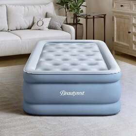 Mm09517tw Beautyrest Air Mattress Auto-inflate Carry Case Pump Raised Edge Support Twin