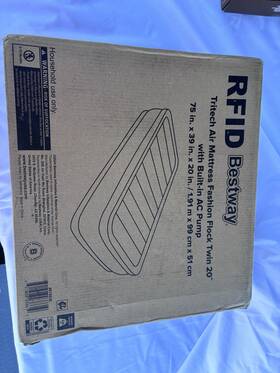 Bestway 67836 Tritech Twin 20in Air Bed Built-in Pump Pvc Beige 75x39x20