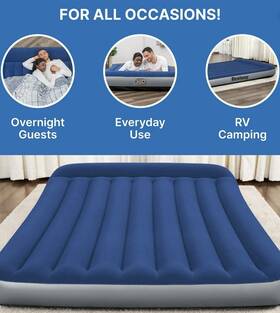 67937e Bestway 67934e/67937e Tritech 12 Inch Queen Air Mattress With Built In Pump Open Box 661lb Limit