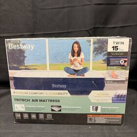 Bestway 67958 New Twin Air Mattress-15 Inch With Built-in Pump