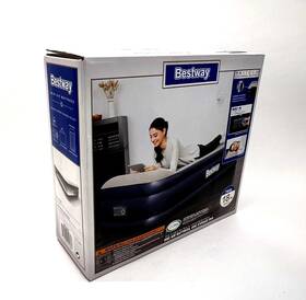 Bestway 821808010608 Tritech Twin Air Mattress Inflatable Bed Built-in Ac Pump Guest Camping