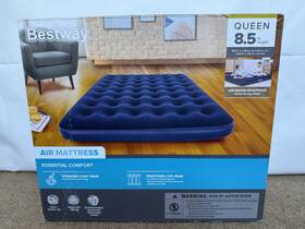 Bestway 821808064533 Single High 8.5 Inch Air Mattress Queen Soft Top Essential Comfort Brand New