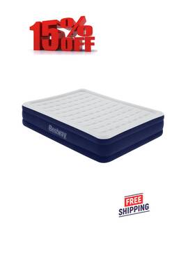 A104 Bestway Tritech 15 Inch Queen Air Mattress With Built-in Pump