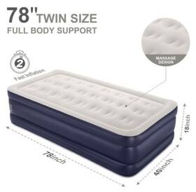 67874e Bestway Inflatables & Material Corp. Comfort Quest 18 Inch Twin Air Mattress With Built-in Pump