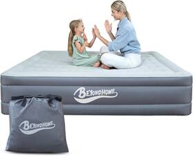 Beyondhome 652401834793 Queen 15inch Grey Pvc-free Air Mattress With Built-in Pump Odorle