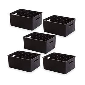 11065-blk Bino Plastic Basket Small Black 5 Pack The Stable Collection Mu... Fast Ship
