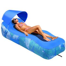 Cqsf0516 Bkdeors Lounger Air Sofa With Detachable Sunshade Inflatable Beach Chair Pillow Water