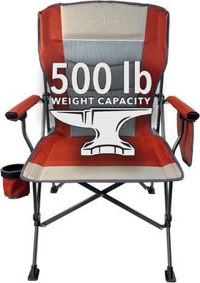 Hach-007 Black Sierra Equipment Oversized Camping Chair For Adults Heavy Duty X-large Red