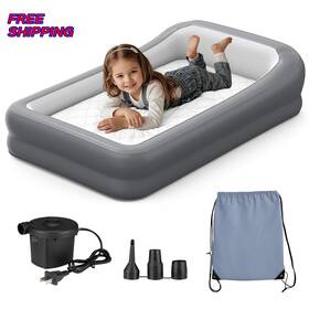 Bosen 313112756742 Inflatable Toddler Travel Bed Portable Kids Air Mattress With Soft Sheet New